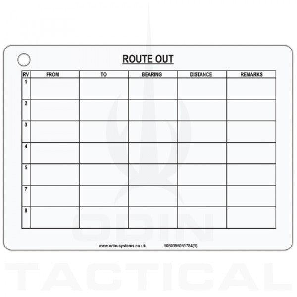 A6 Route Card Mission Card