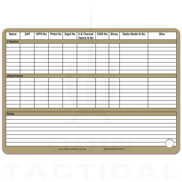 A6 Platoon Equipment Mission Card
