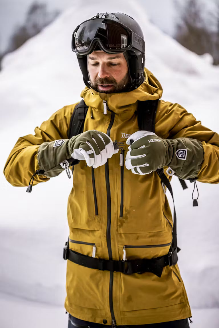 Army Leather Heli Ski Gloves