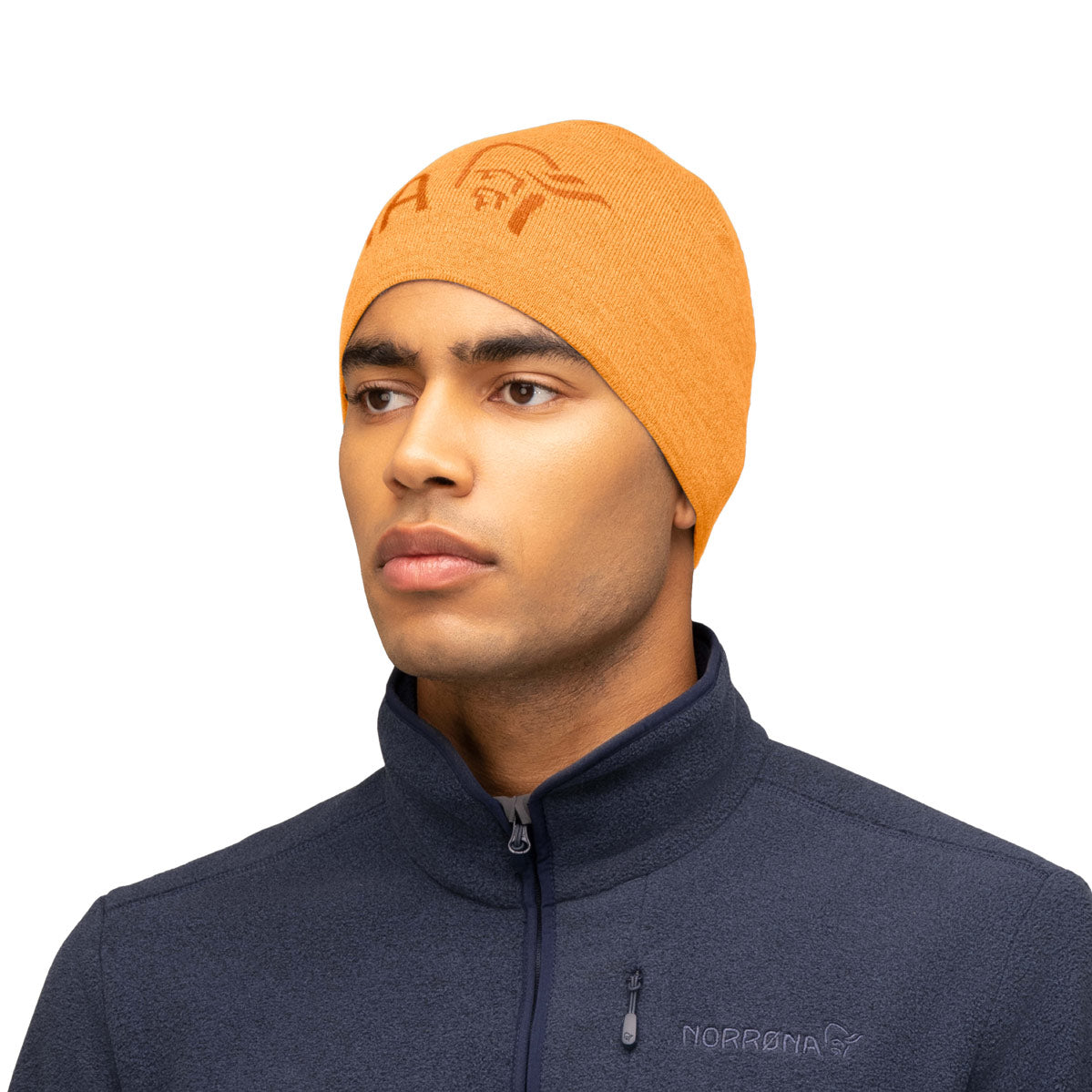 /29 light merinoUll logo Beanie