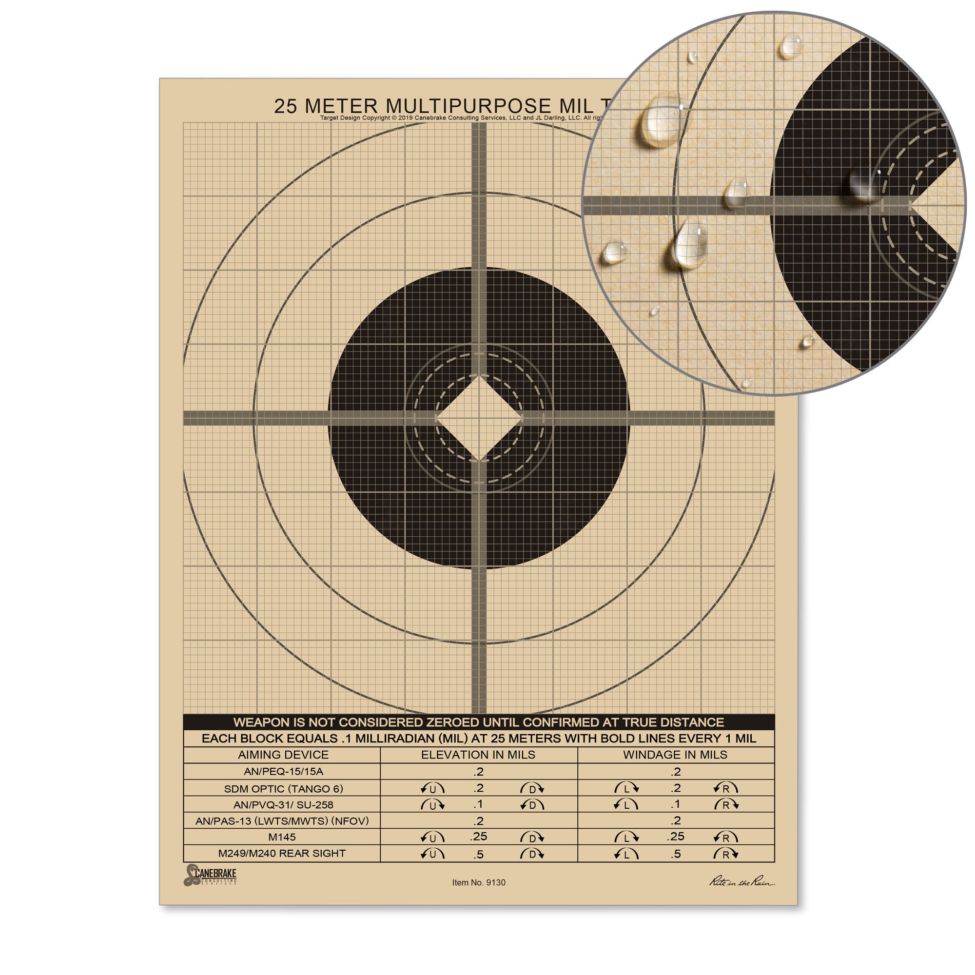 25M Multipurpose Target True-Mil Grid 8.5 X 11 Inch - 100 PK