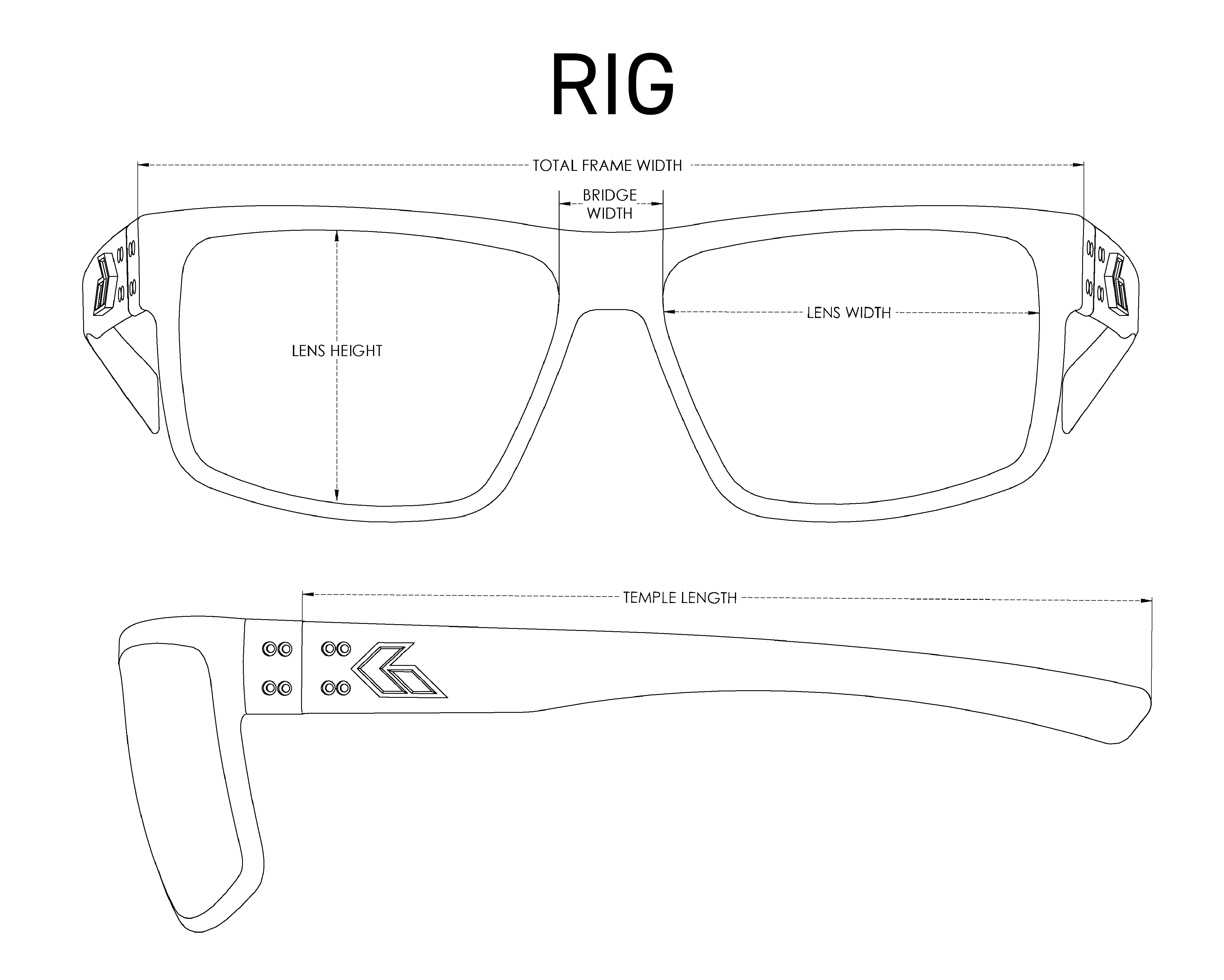 Rig Black / Gold Mirror Polarized Sunglasses