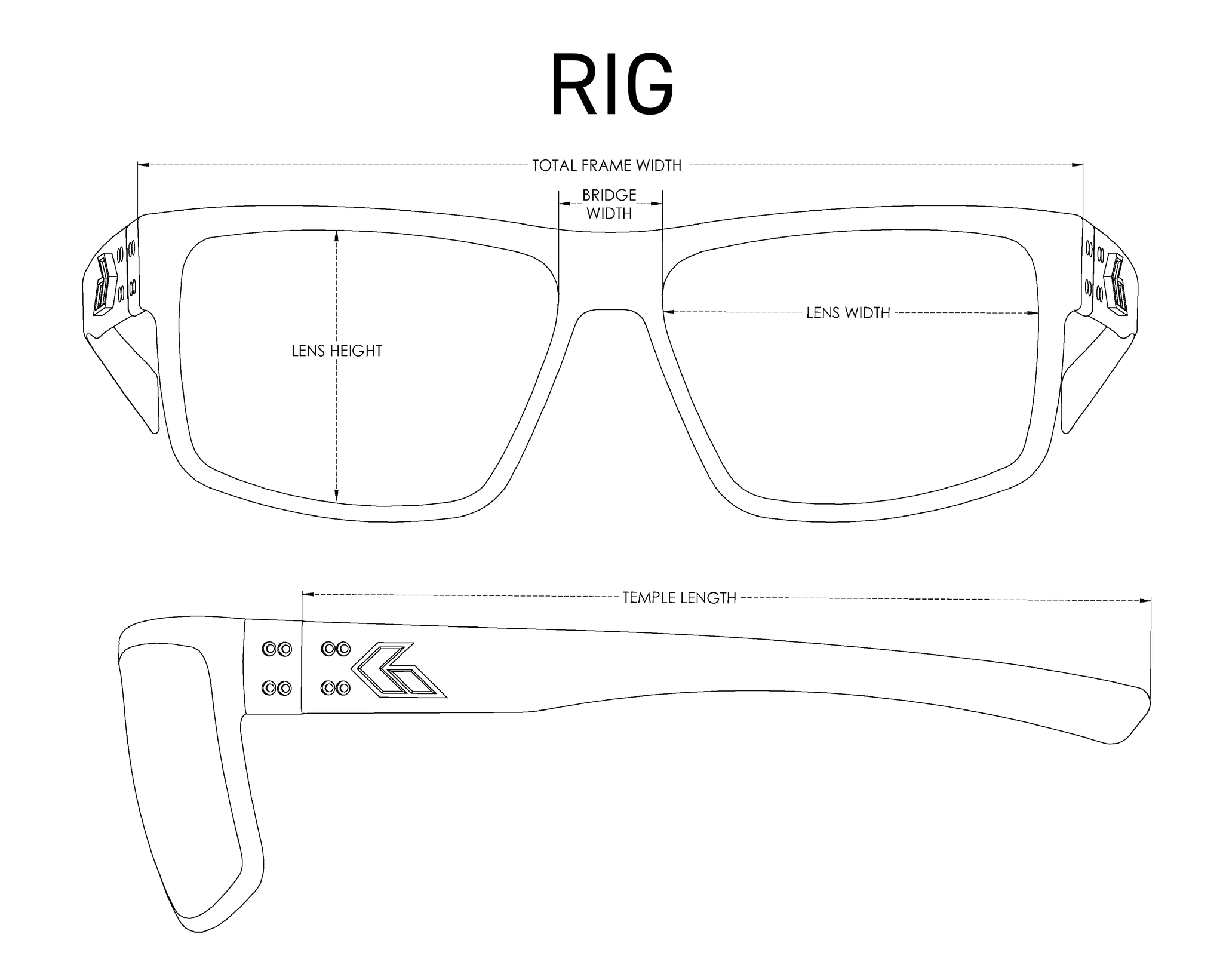 Rig Black / Gold Mirror Polarized Sunglasses