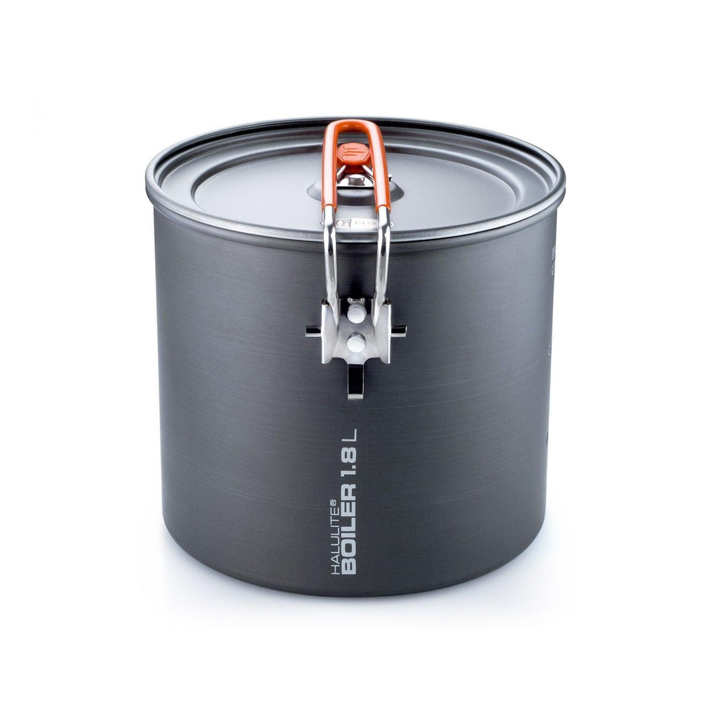 GSI Outdoors Halulite Boiler Pot - 1.8 Liter Lightweight Camping Pot With Lid & Folding Handle, Packable For Backpacking
