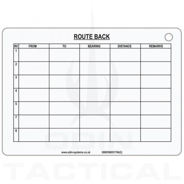 A6 Route Card Mission Card